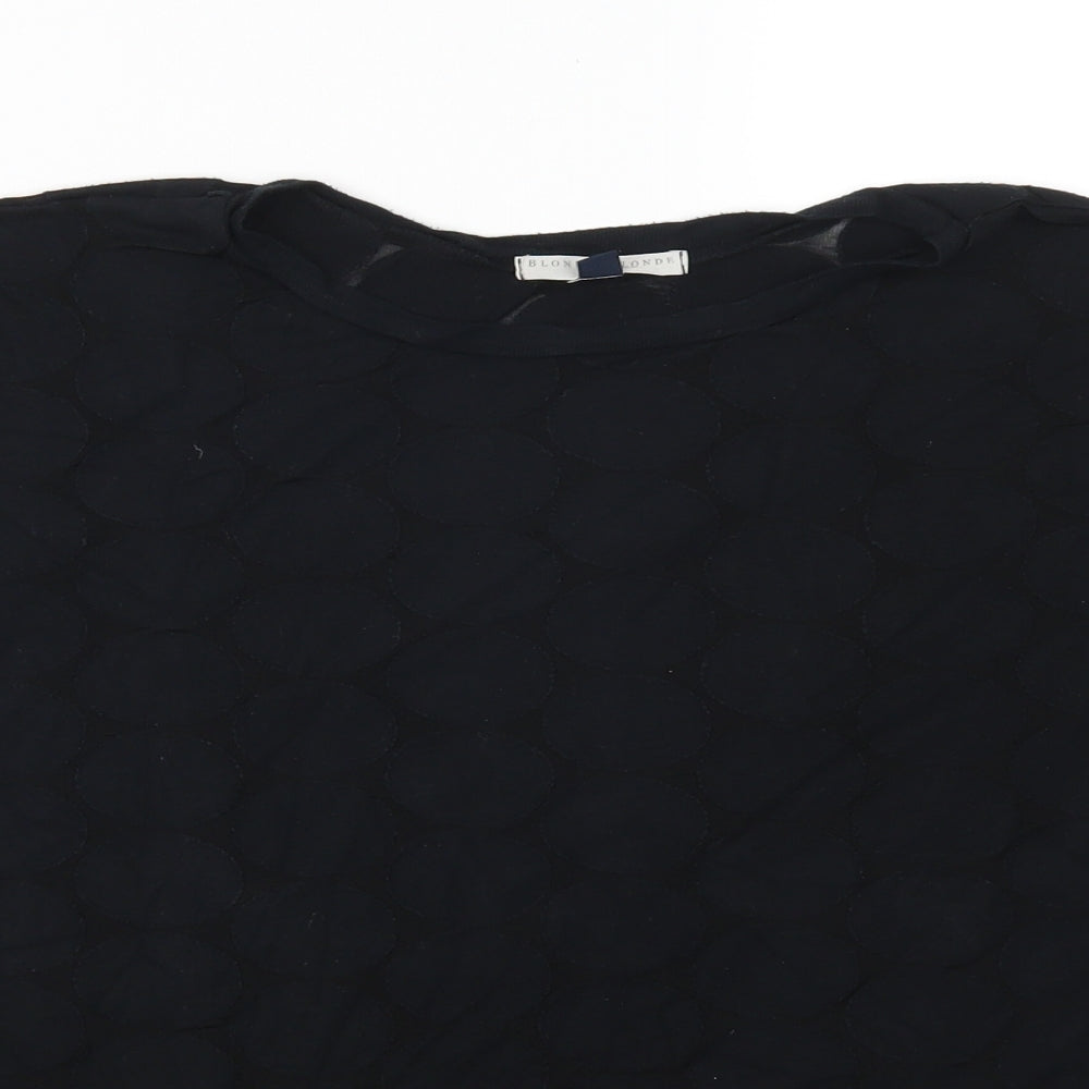 Blonde + Blonde Womens Black Polka Dot  Basic T-Shirt Size 12