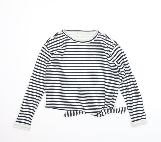 Only Womens Blue Striped  Basic Blouse Size M