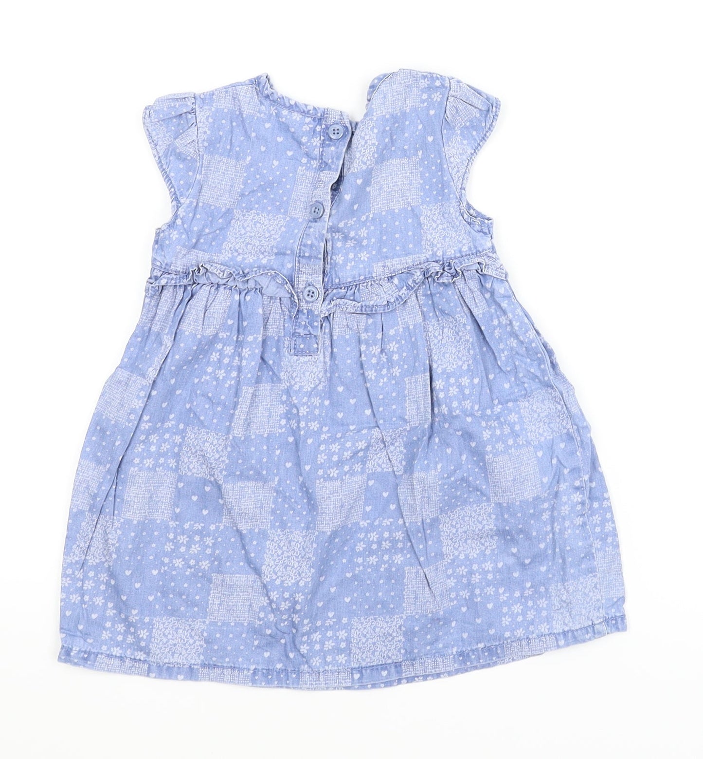 George Girls Blue Floral  A-Line  Size 9-12 Months