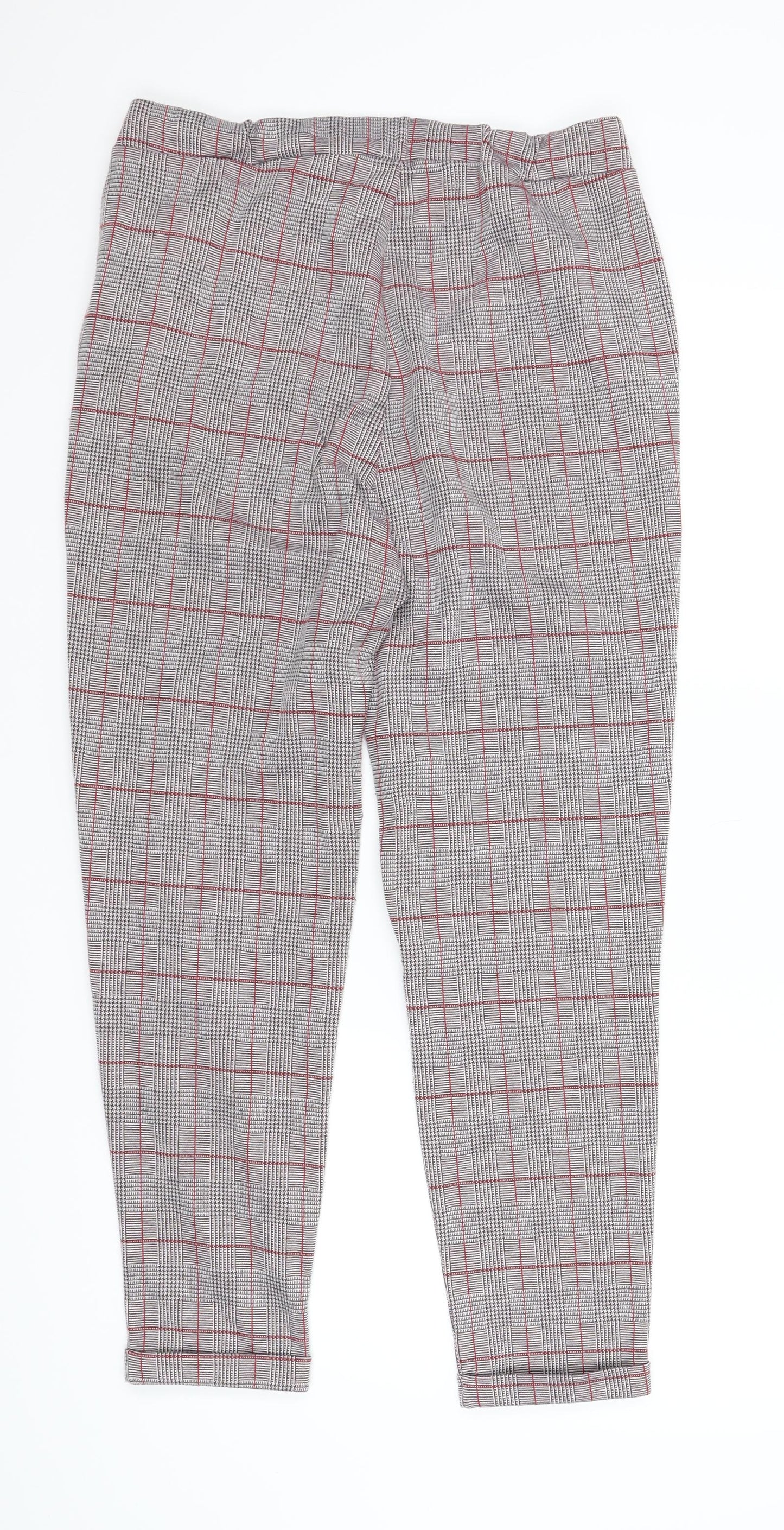 Lipsy London Womens Red Plaid  Jegging Trousers Size 12 L25 in