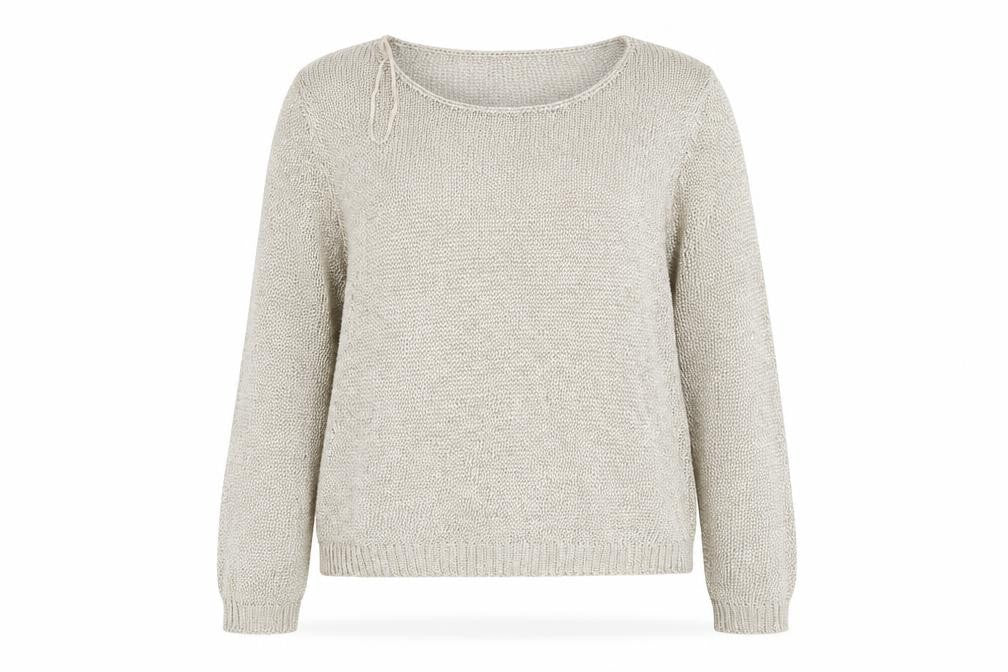Front view of Limited Edition women’s gold jumper, size UK 18