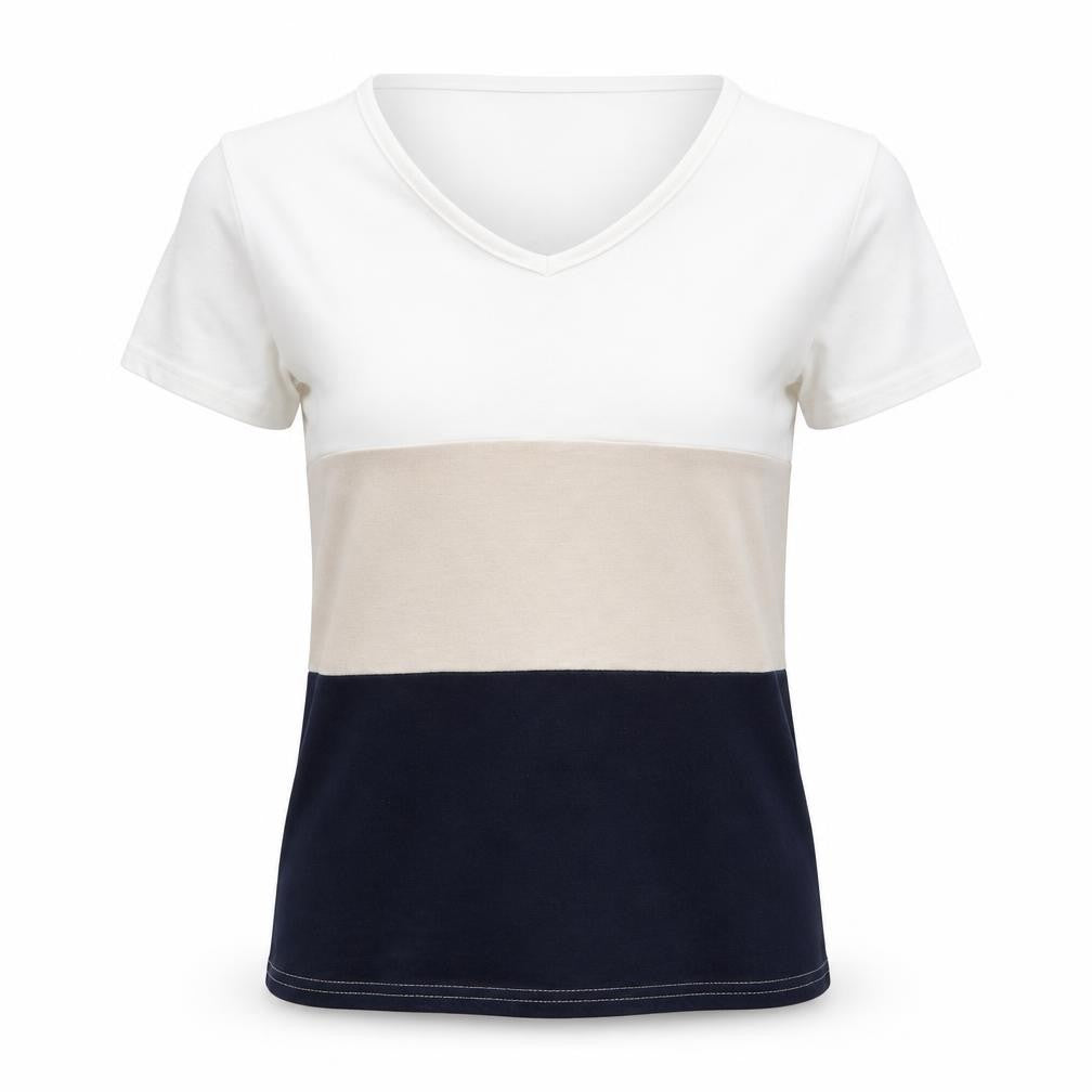 Front view of Citrus women’s beige basic t-shirt, size UK 12