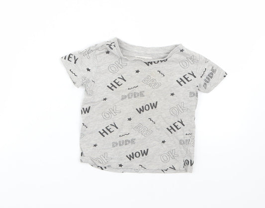 Fox & bunny Boys Grey   Basic T-Shirt Size 2-3 Years