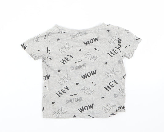 Fox & bunny Boys Grey   Basic T-Shirt Size 2-3 Years