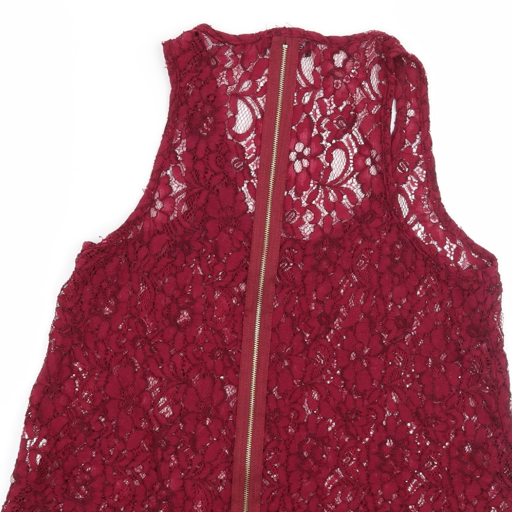 Select Womens Red Floral  Basic Blouse Size 8