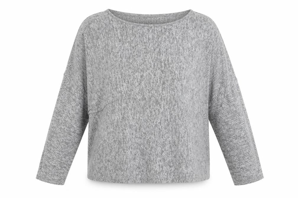 Front view of Primark women’s grey pullover sweatshirt, size UK 14