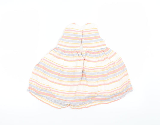 George Girls White Striped  Fit & Flare  Size 6-9 Months