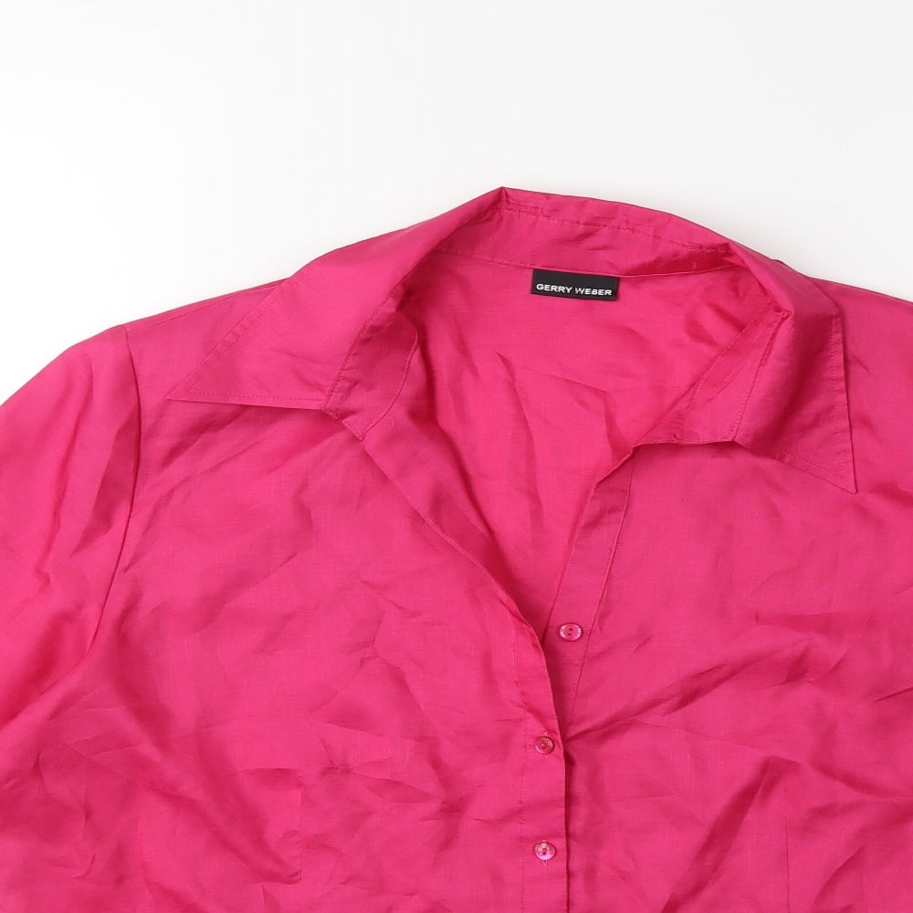 Gerry Weber Womens Pink   Basic Button-Up Size 16