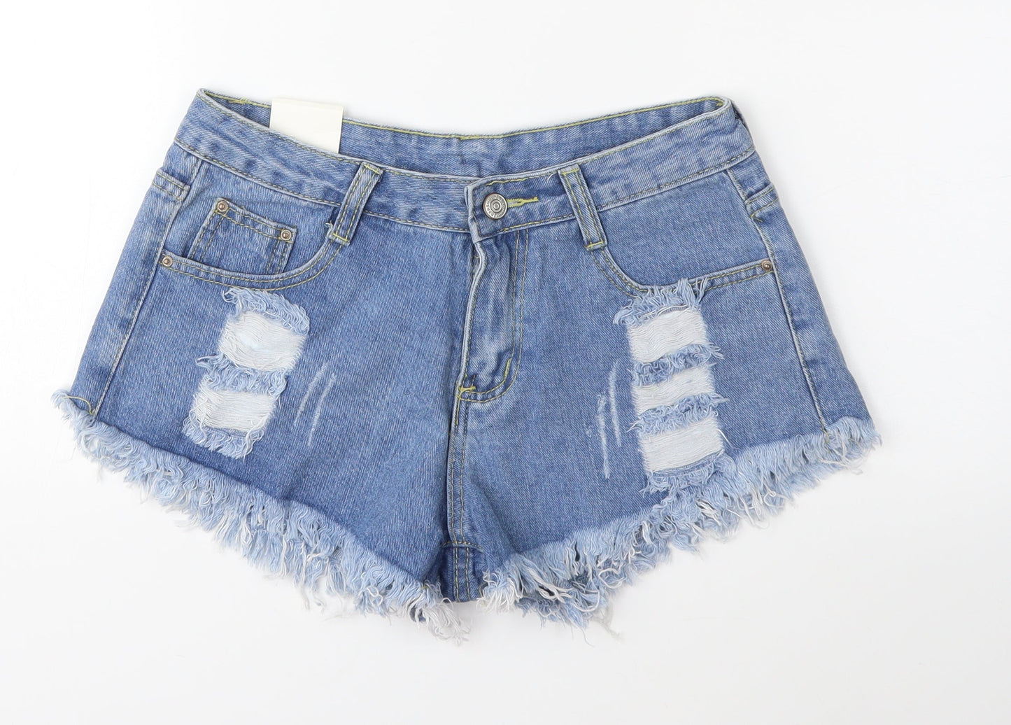 Fashion Jeans Womens Blue  Denim Hot Pants Shorts Size M