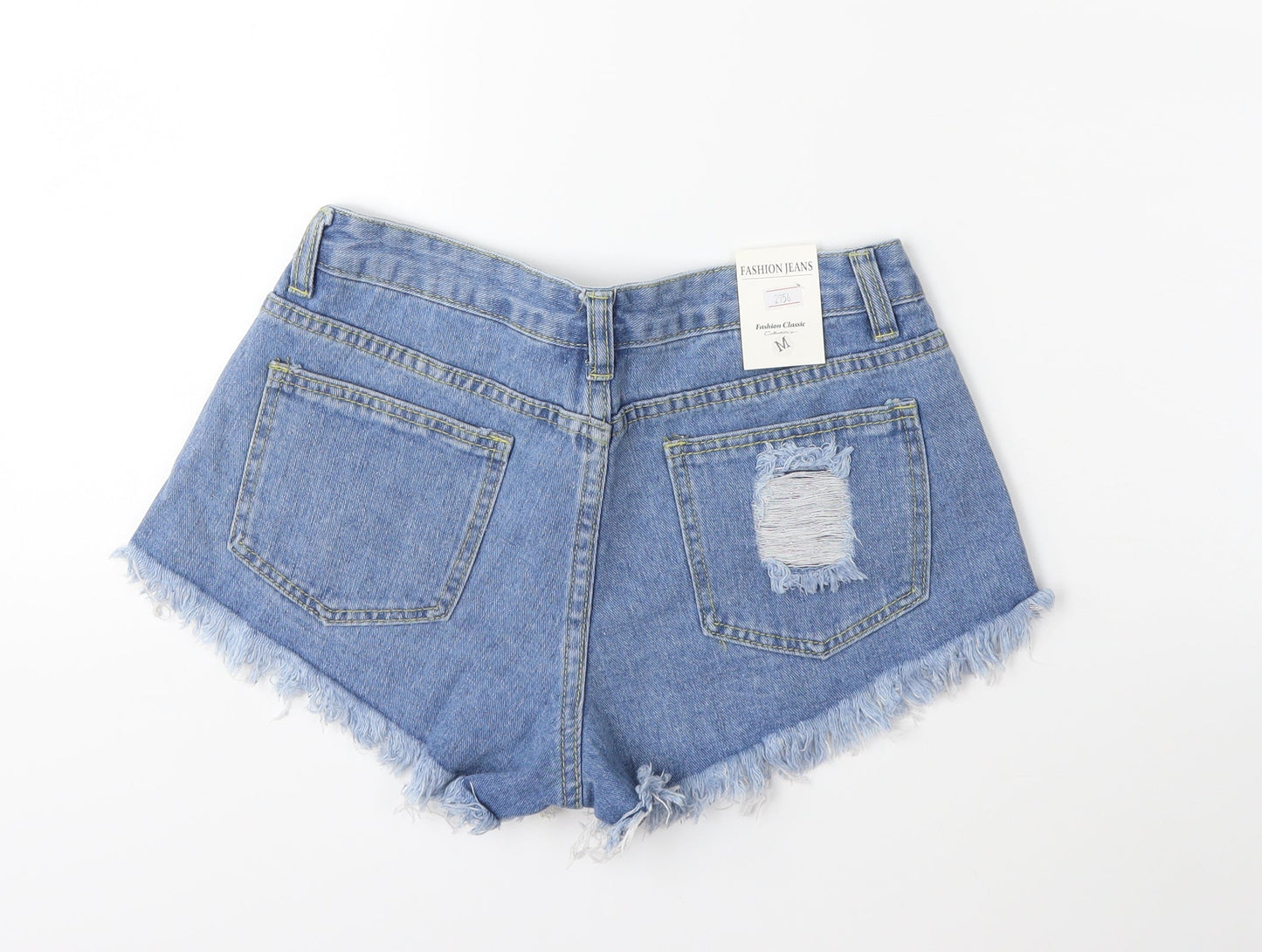 Fashion Jeans Womens Blue  Denim Hot Pants Shorts Size M