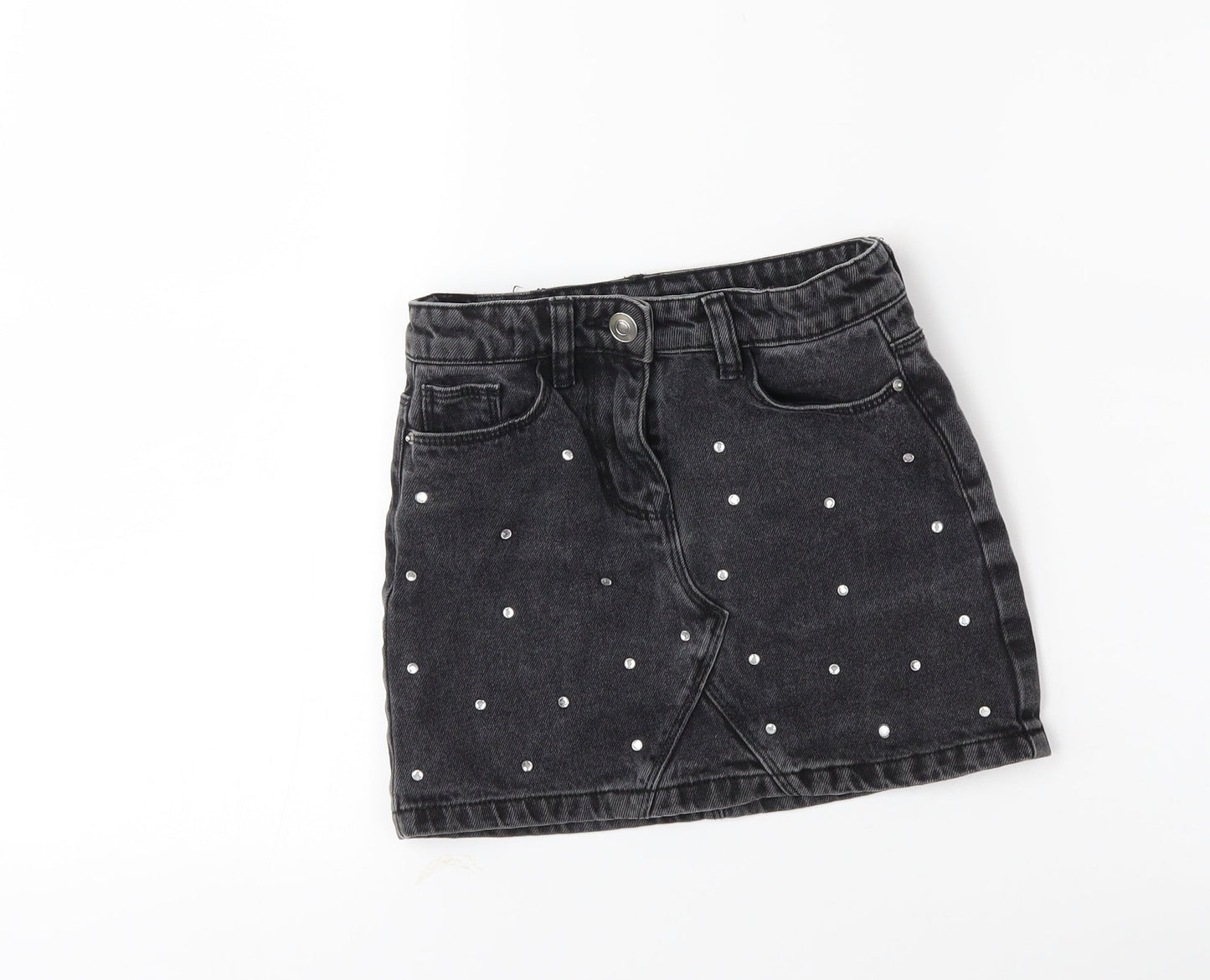 Matalan Girls Grey  Denim Mini Skirt Size 7 Years