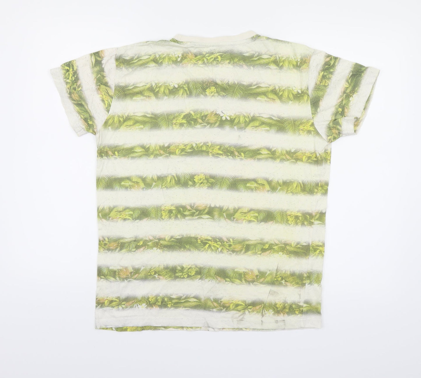 Twisted Soul Womens Green Floral Jersey Basic T-Shirt Size S