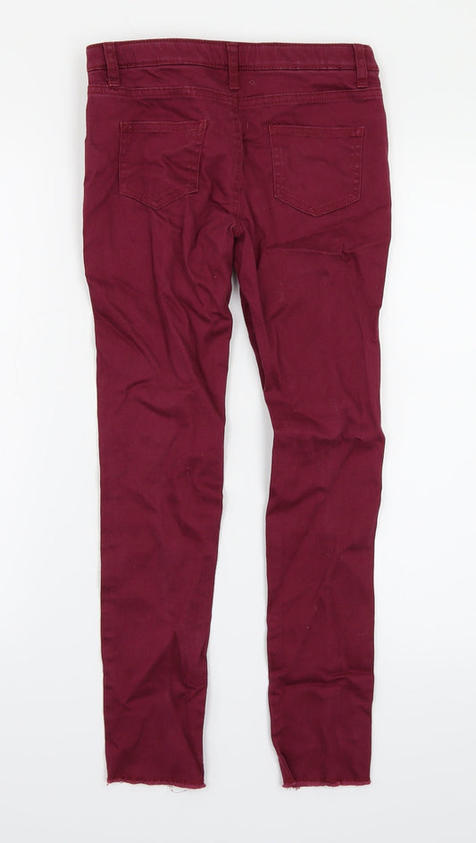 Denim & Co. Girls Purple  Denim Skinny Jeans Size 11-12 Years - Distressed