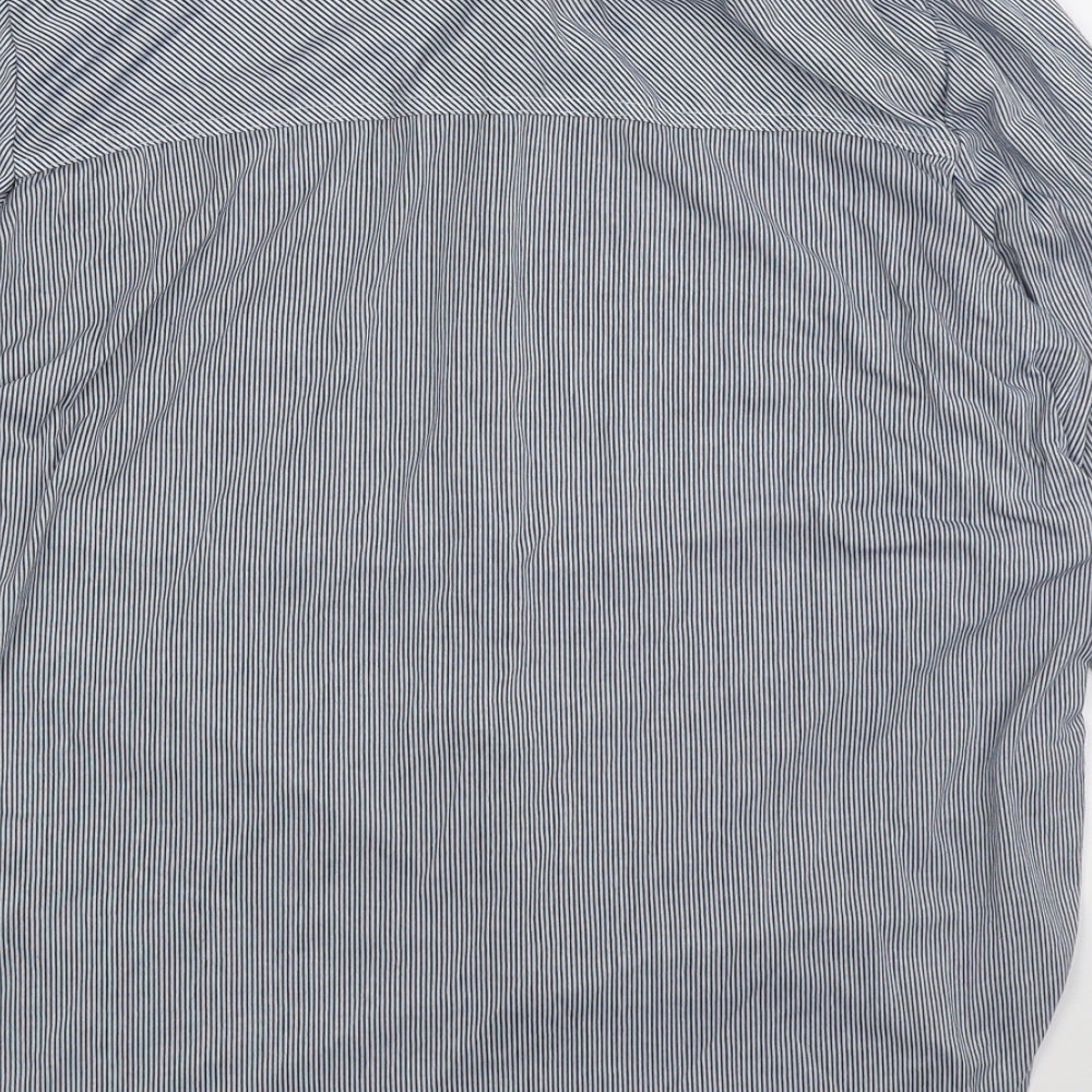 Passport Womens Blue Striped  Basic Button-Up Size XL