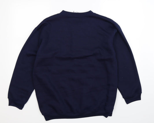 Late Edition Womens Blue Floral  Pullover Sweatshirt Size M  - Oversized