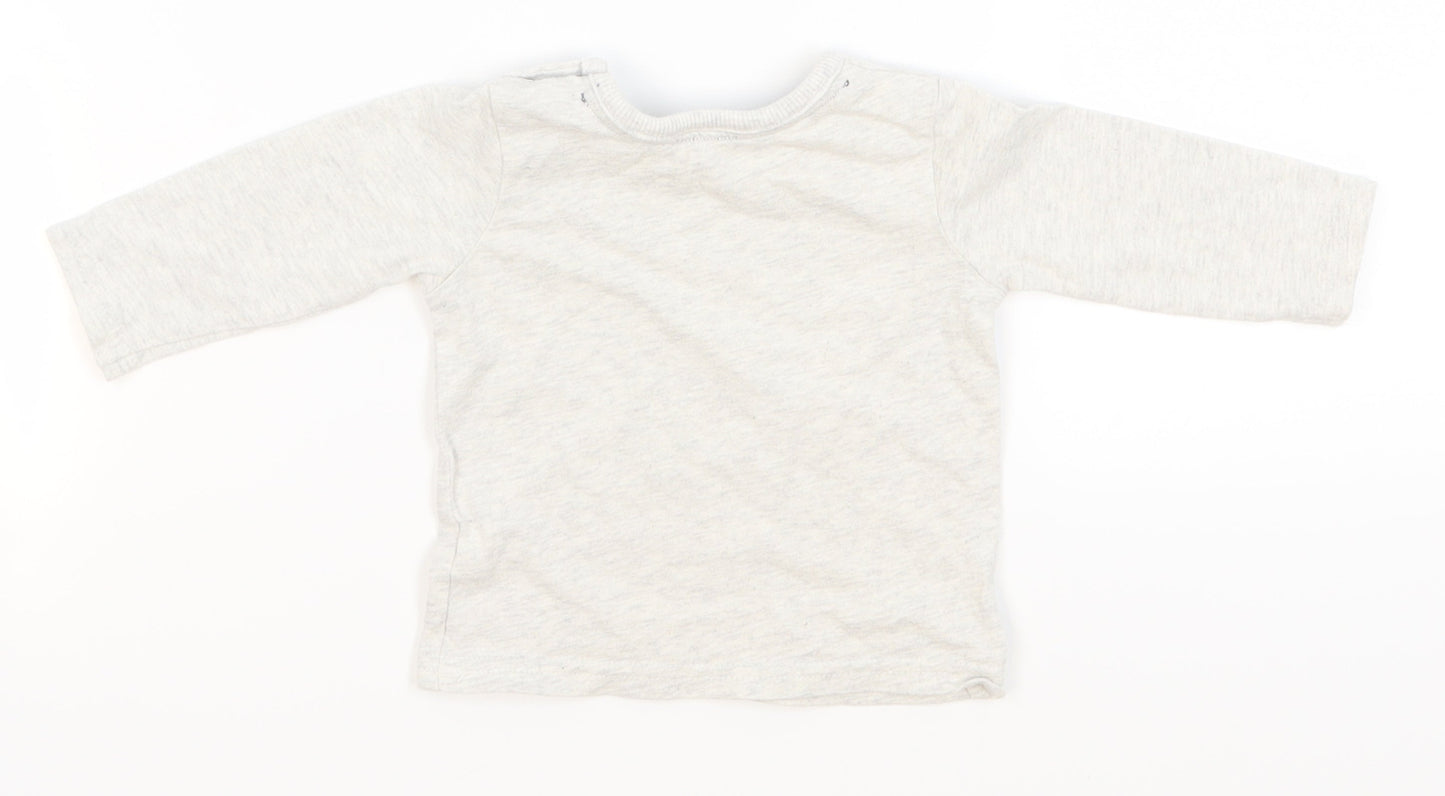 George Boys Grey   Basic T-Shirt Size 0-3 Months  - bear