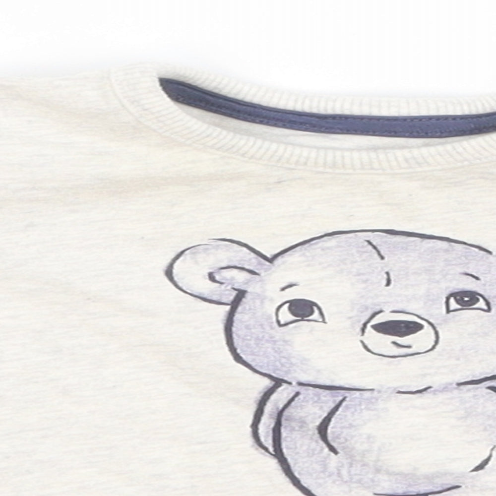 George Boys Grey   Basic T-Shirt Size 0-3 Months  - bear