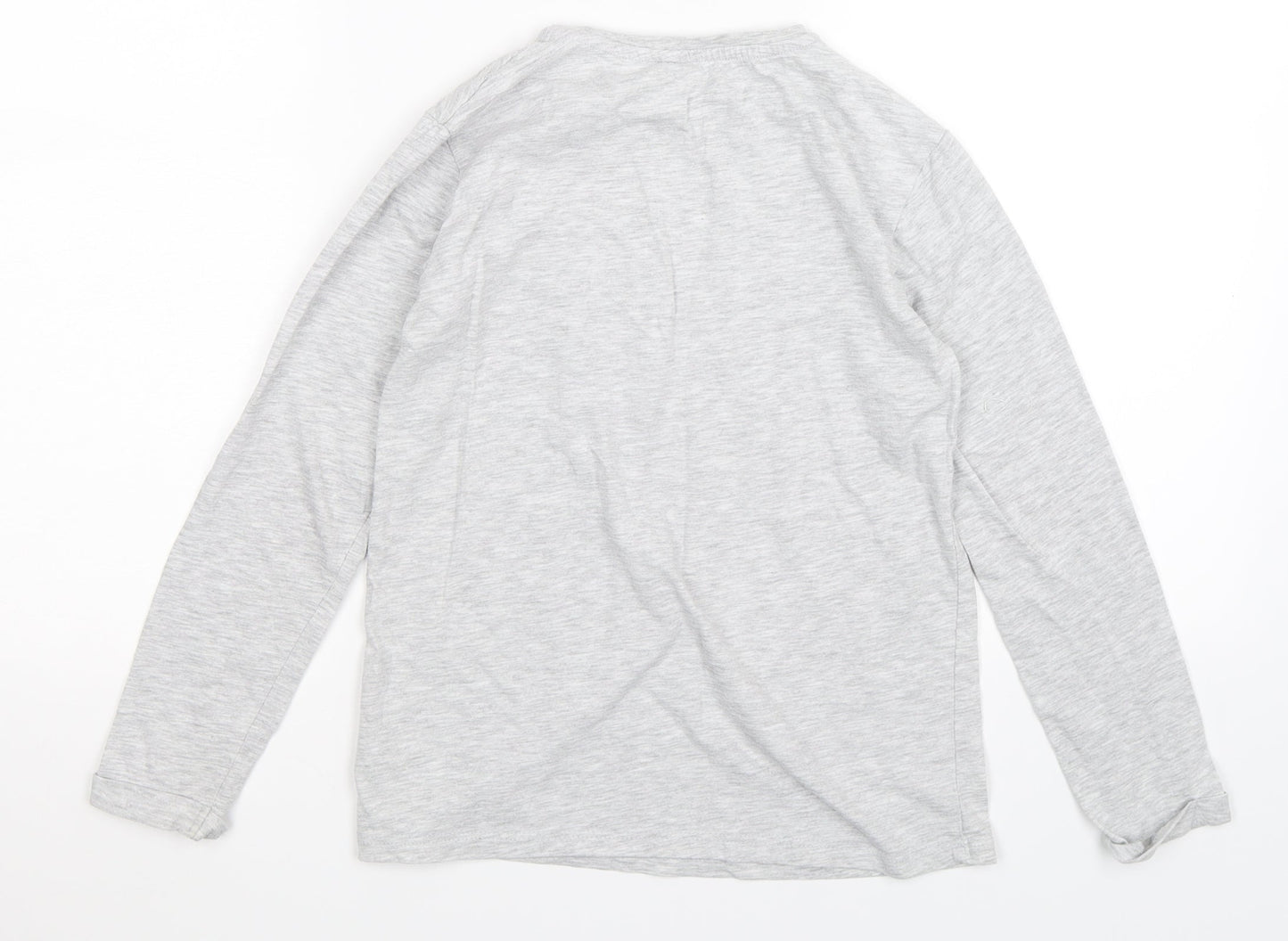 George Girls Grey   Basic T-Shirt Size 9-10 Years  - glitter all the way