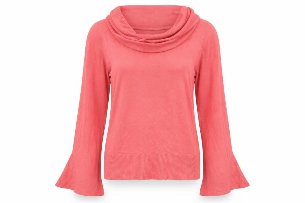 Wallis Womens Pink  Knit Pullover Jumper Size 16  - bell sleeves