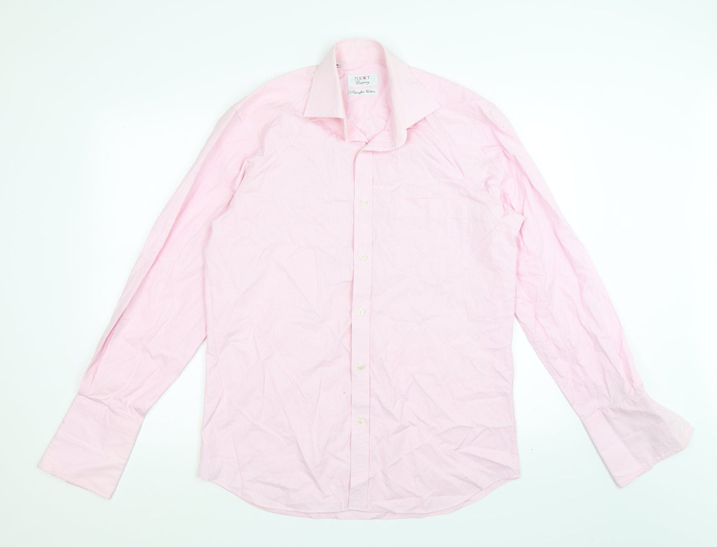 NEXT Mens Pink Check   Button-Up Size 15