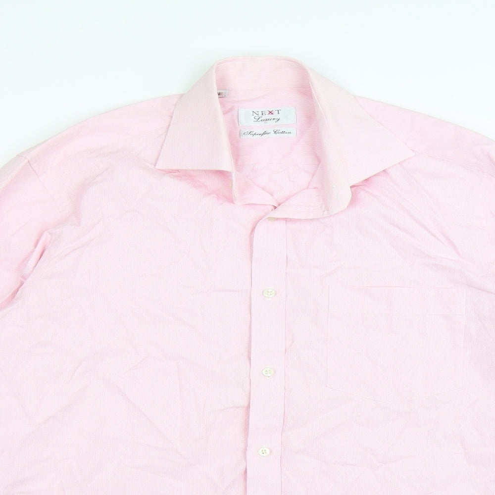 NEXT Mens Pink Check   Button-Up Size 15
