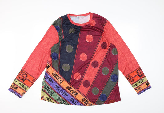 Miss Look Womens Multicoloured Geometric  A-Line  Size M