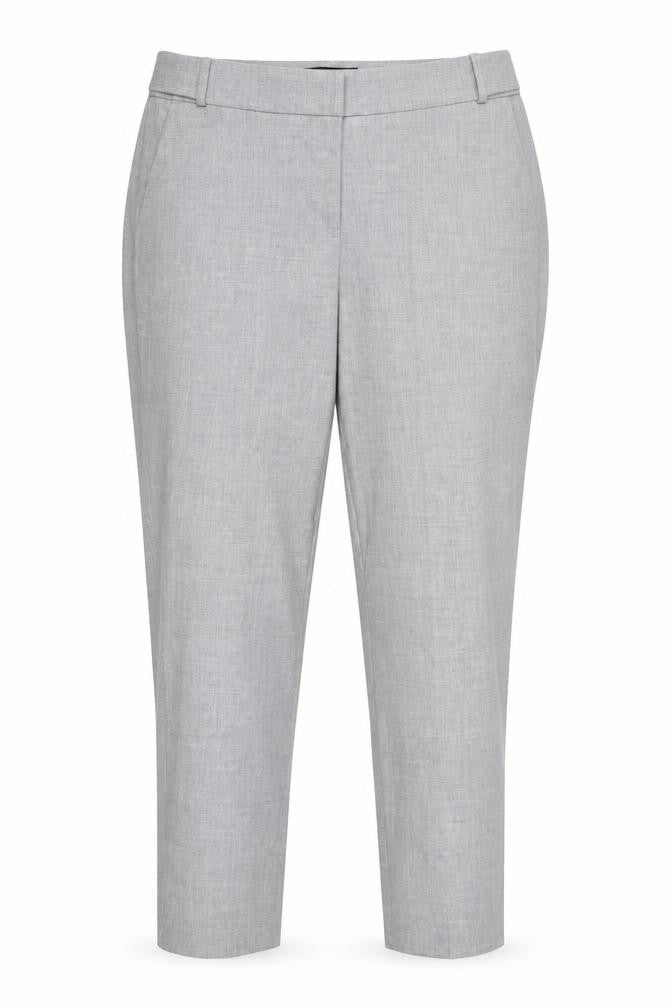 Front view of Next women’s grey rayon dress pants trousers, size UK 10, 26-inch leg