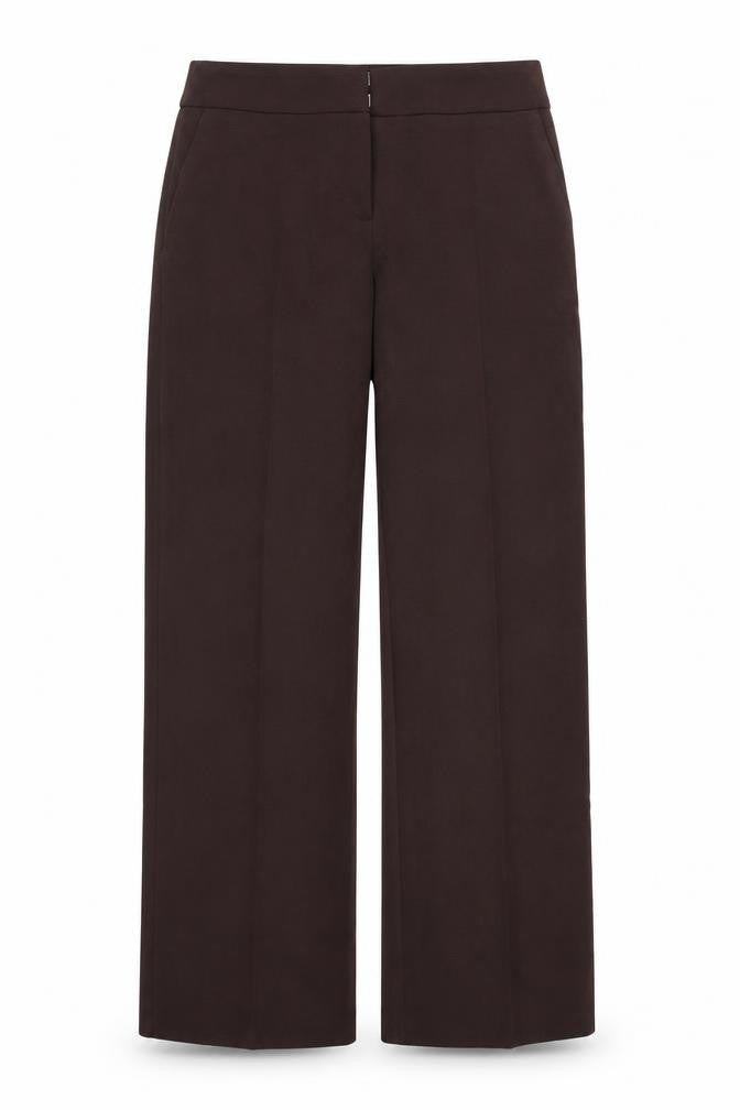 Front view of South women’s brown rayon dress pants trousers, size UK 10, 28-inch leg