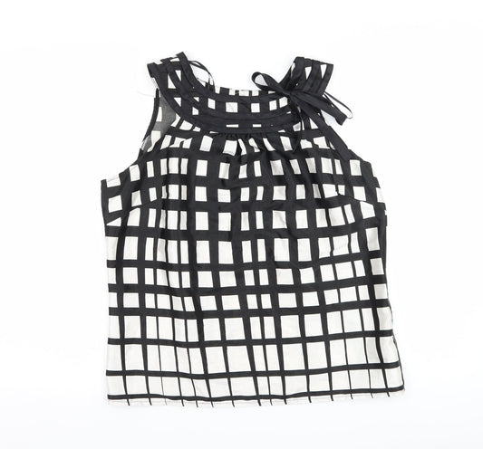 Klass Womens Black Check  Basic Blouse Size 12