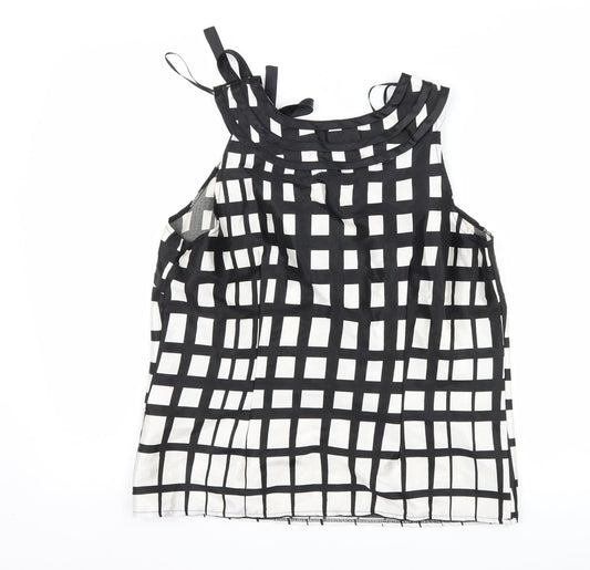 Klass Womens Black Check  Basic Blouse Size 12