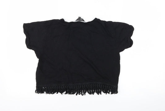 New Look Girls Black   Cropped T-Shirt Size 12-13 Years  - slogan