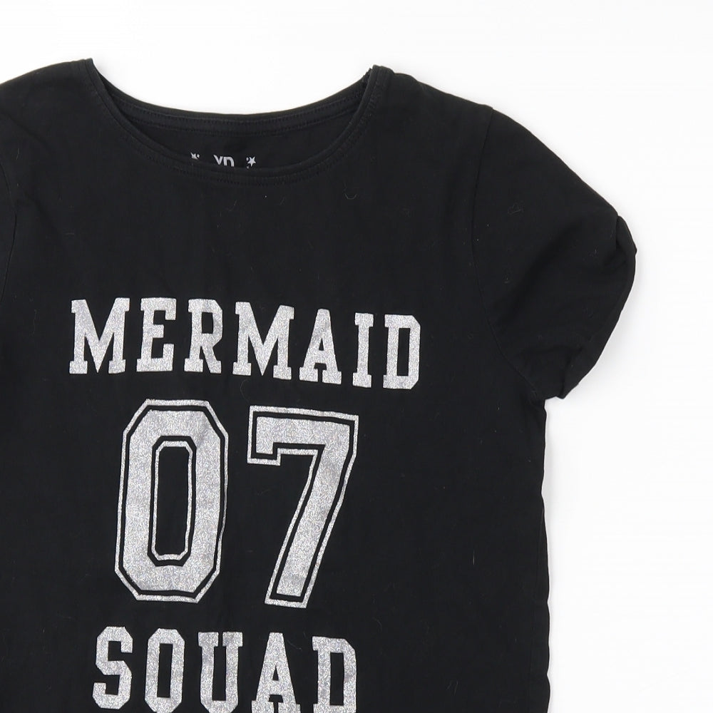 yd Girls Black   Basic T-Shirt Size 11-12 Years