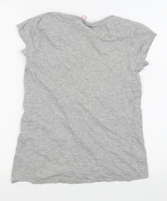 I love girls wear Girls Grey Houndstooth  Basic T-Shirt Size 13 Years