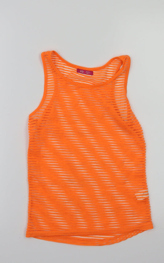 yd Girls Orange   Basic T-Shirt Size 10-11 Years