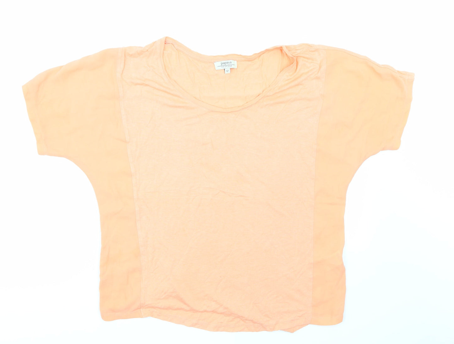 Papaya Womens Orange   Basic T-Shirt Size 12