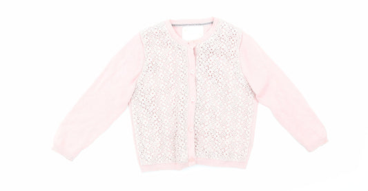 Front view of made wtih love Pink Floral Jumper, size 12-18, Months