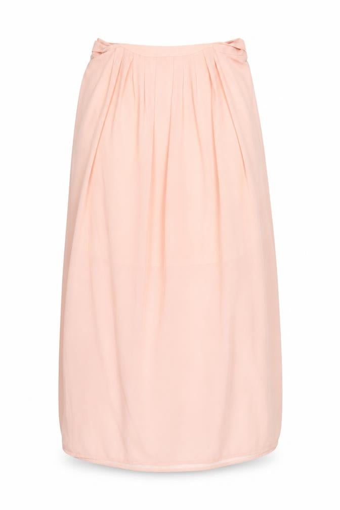 Front view of pre worn women’s orange cargo skirt, size M