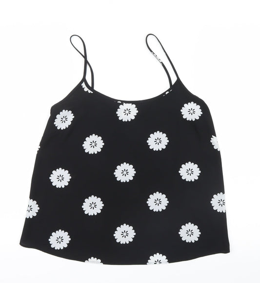 Papaya Womens Black Floral  Camisole Blouse Size 8