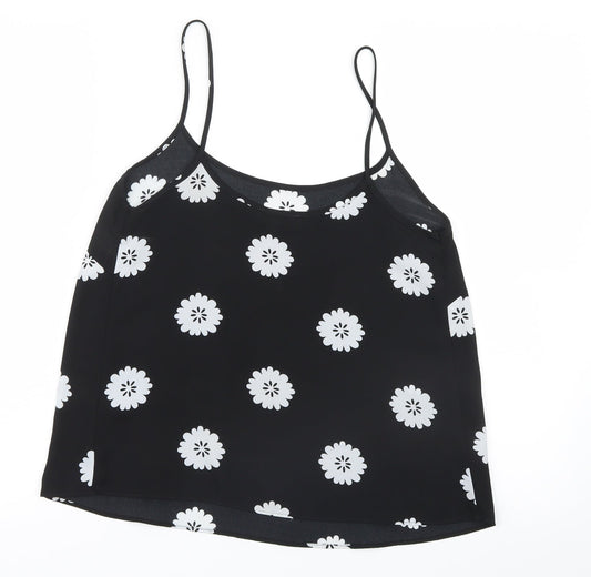 Papaya Womens Black Floral  Camisole Blouse Size 8
