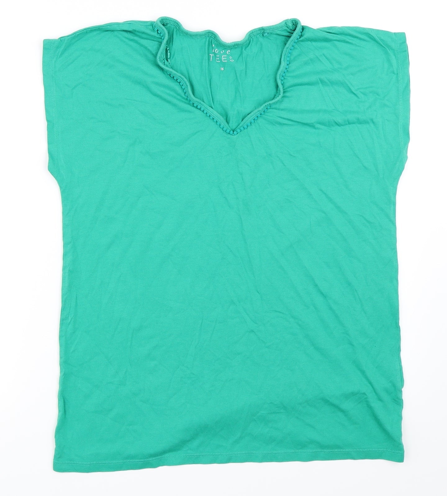 Preworn Womens Green   Basic T-Shirt Size 16