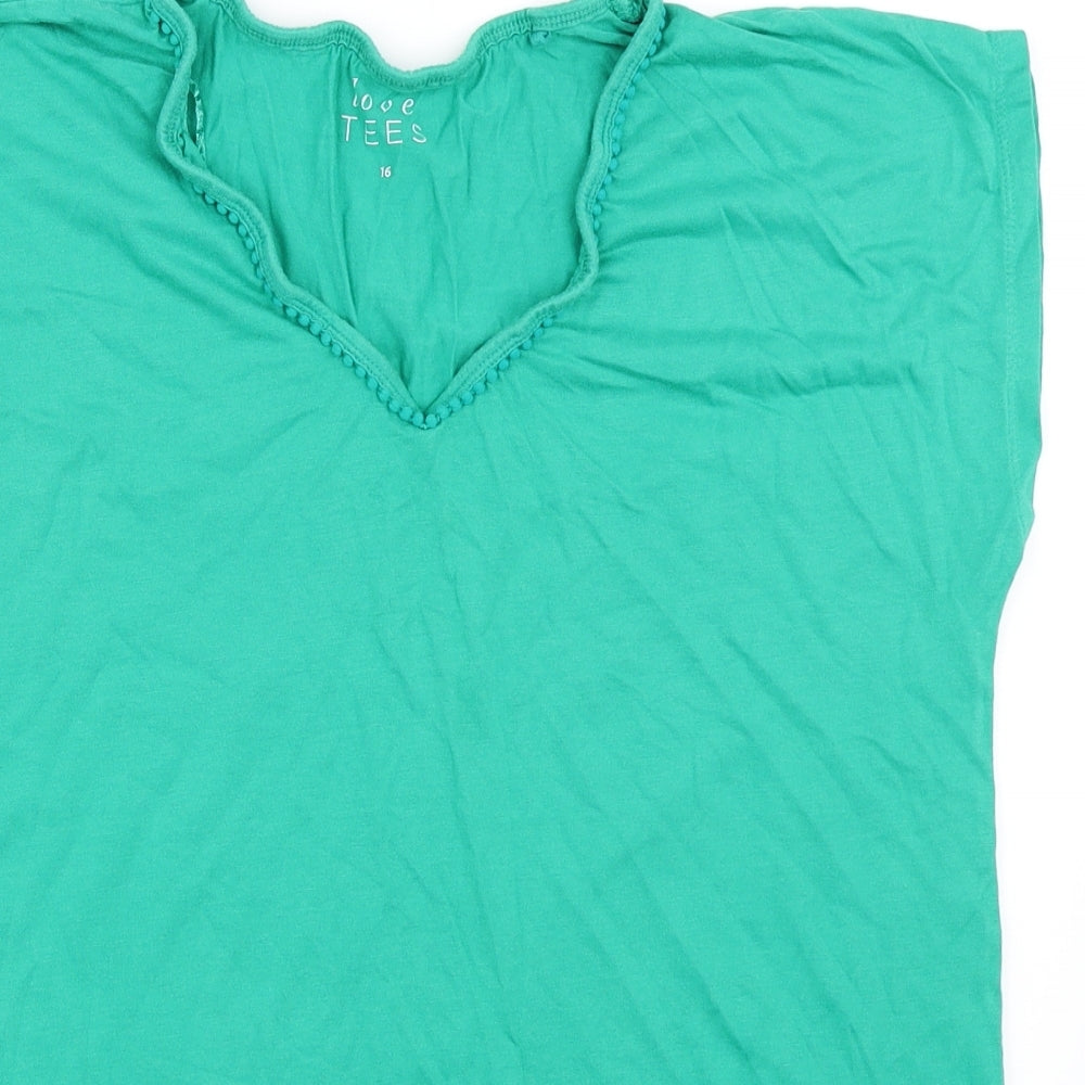 Preworn Womens Green   Basic T-Shirt Size 16