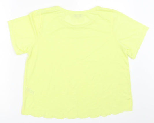 Papaya Womens Yellow   Basic T-Shirt Size 12