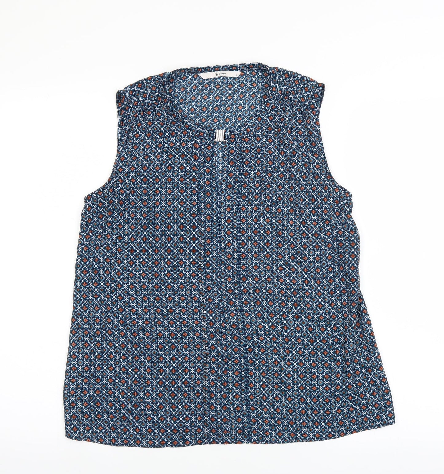 Sainsburys Womens Blue Floral  Basic Blouse Size 8