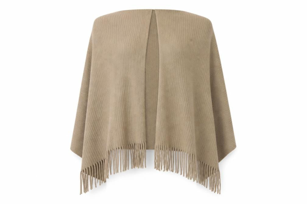Front view of Preworn women’s beige shawl/wrap
