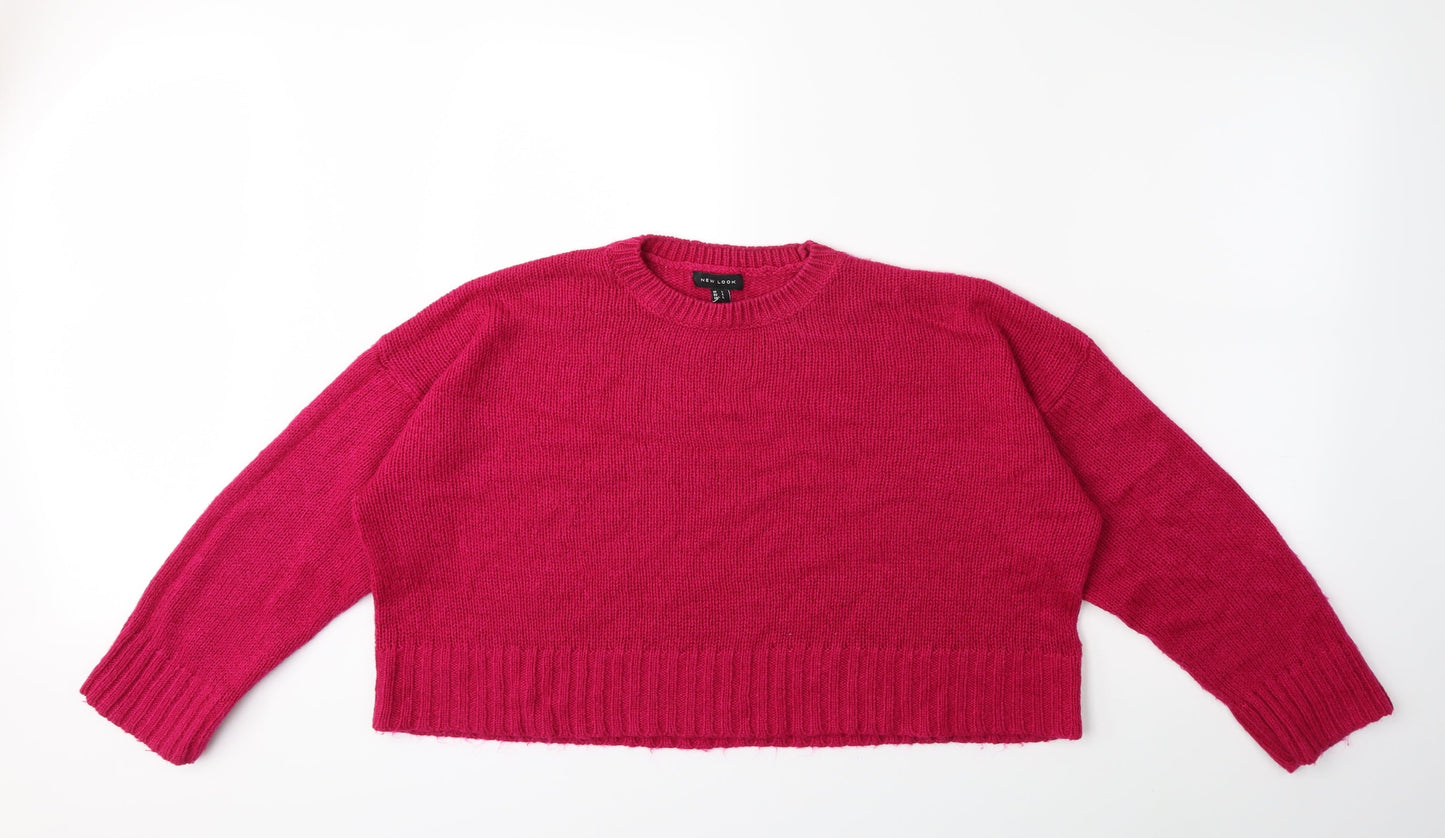 New Look Womens Pink  Knit Pullover Jumper Size L