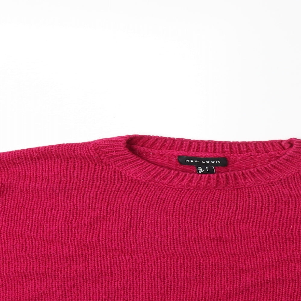 New Look Womens Pink  Knit Pullover Jumper Size L