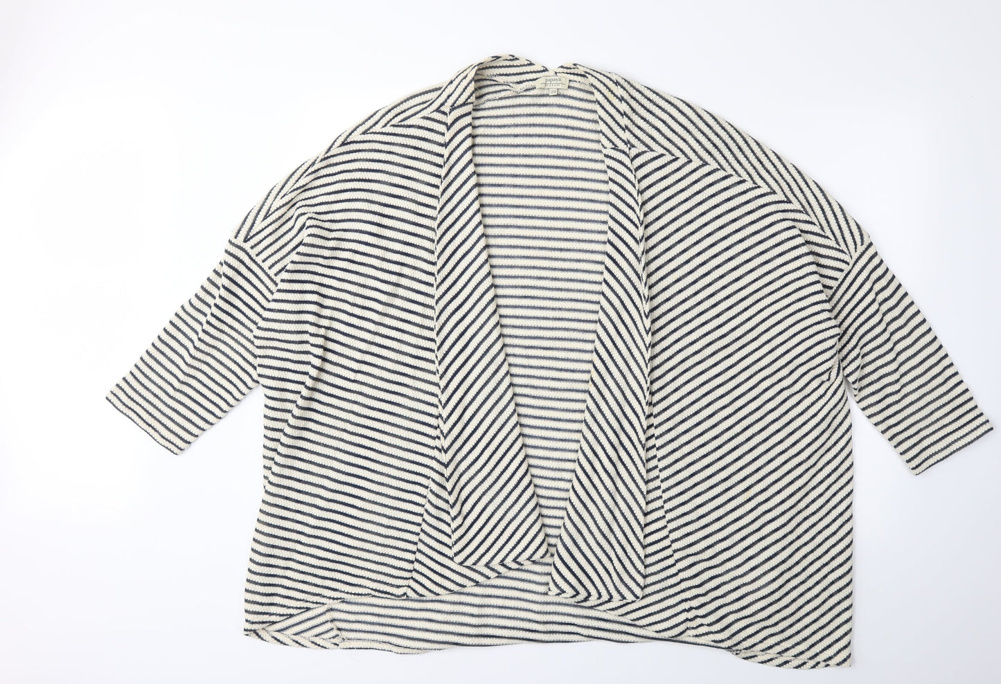 Papaya Womens Blue Striped  Cardigan Jumper Size 20