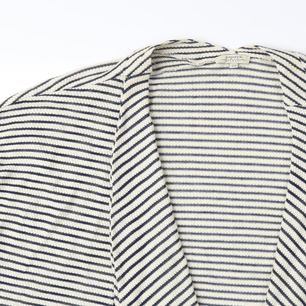 Papaya Womens Blue Striped  Cardigan Jumper Size 20