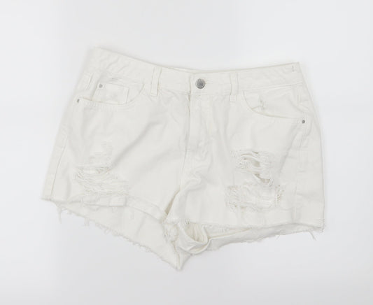 Very Womens Pink  Denim Hot Pants Shorts Size 12