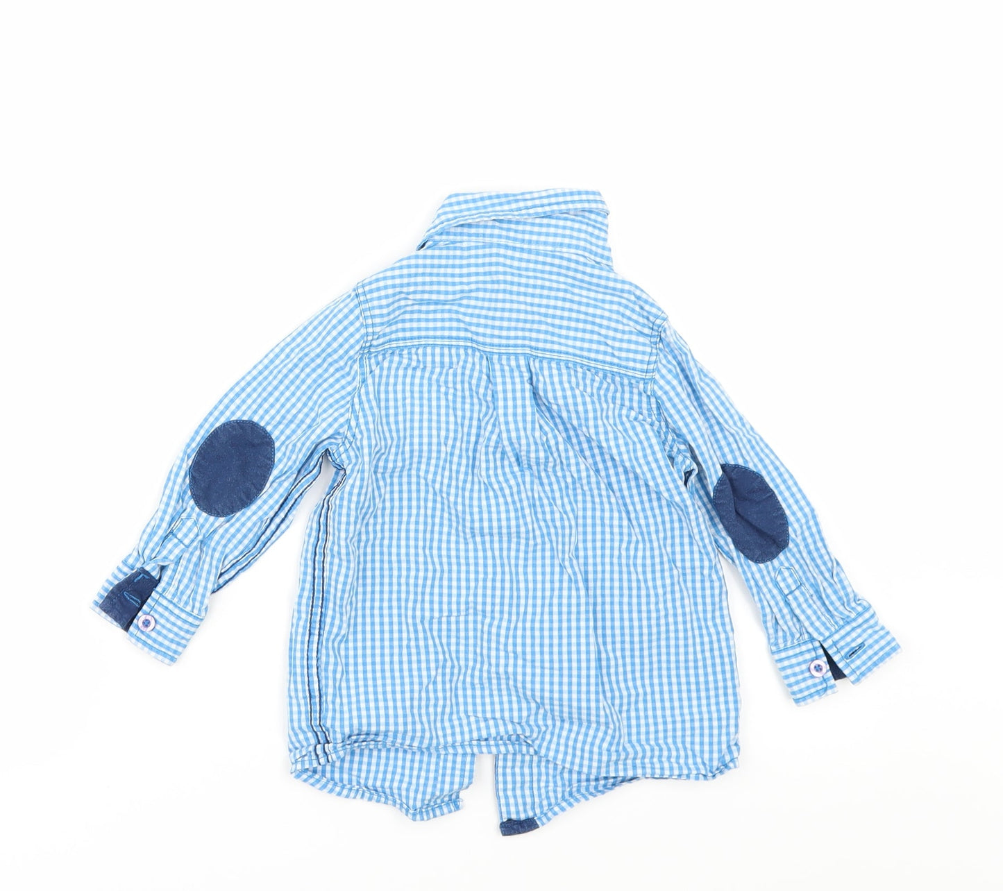 Dopo Dopo Baby Blue Check  Basic Button-Up Size 18-24 Months